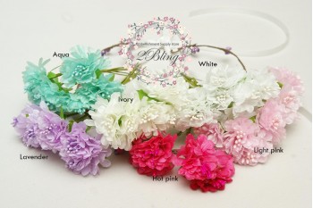 Artificial Flower on wire CARNATION C1 - 4 cm - Pack of 6